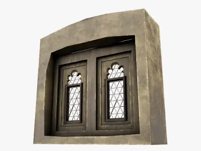 Medieval window Low-poly 3D model