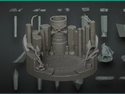 Stylized Rocks - Over 40 Insert mesh Zbrush 3D model