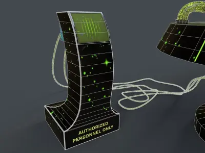 Sci-Fi Production Machine Low-poly 3D model