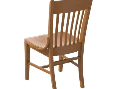 Oak School House Chair 3D model