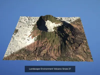5 Landscape Environment Volcano Snow Volume 06 3D Model Pack