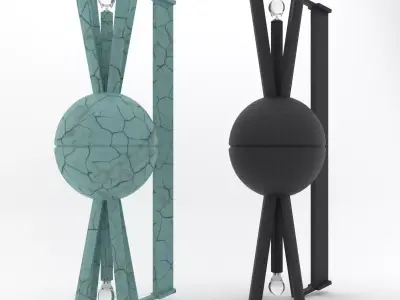 TURQUOISE WALL LAMP Low-poly 3D model