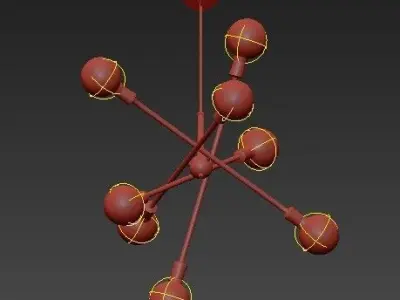 Armstrong Chandelier 8 Light  Natural Brass 3D model