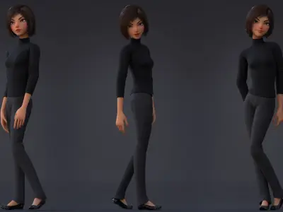 Violet Rig 2 outfit Low-poly 3D model