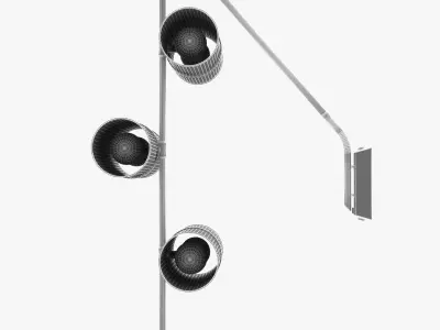 Italian Modern Brass Enameled  Parchment Wall Light by Reggiani 3D model