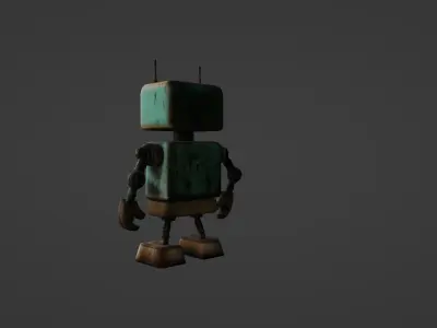 Retro Futuristic Robot 3D Model 3D model