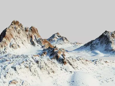 Snow mountain Pack Low-poly 3D model