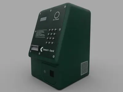 Japanese Public Phone Low-poly 3D model