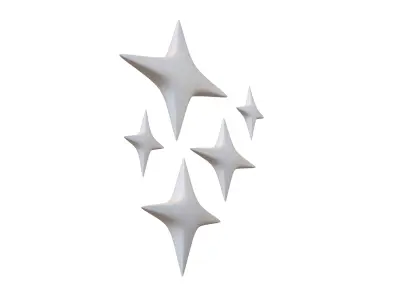 Sparkling Symbol v1 003 Low-poly 3D model