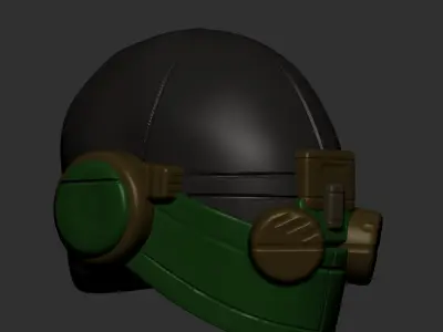 helmet high poly sculpt 3d printable ver 7 3D model 3D model