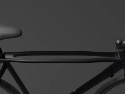 bicycle with light on handlebars 3D model