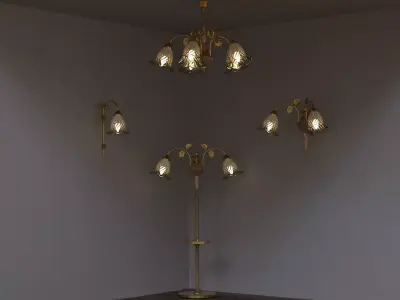 Light set wall lamp with two lights 3D model