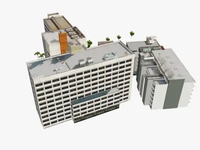 Southport District Hospital Low-poly 3D model