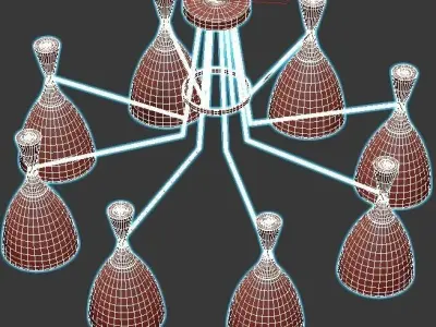 lumion light chandelier - gold 3D model