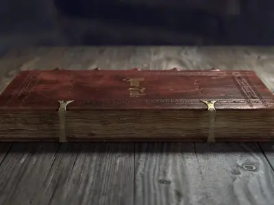  Old Incunable Book Rigged with 8K PBR Textures Low Poly 