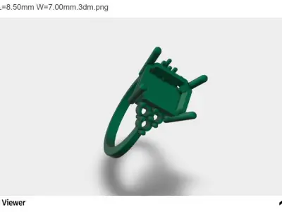 Men Ring with an Asscher Cut Center Stone 3D print model get