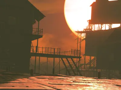 Village on stilts - 3D Pack Kitbash 3D model