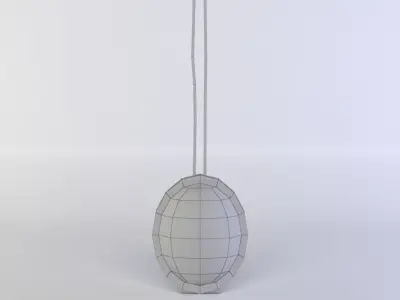 Lamp leather pendant hanging from cord Low-poly 3D model