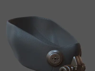 Gas mask helmet 3d model scifi Low-poly  Low-poly 3D model