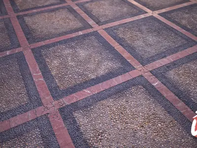 Cobblestones TILE 02 - Stonelake3D Texture