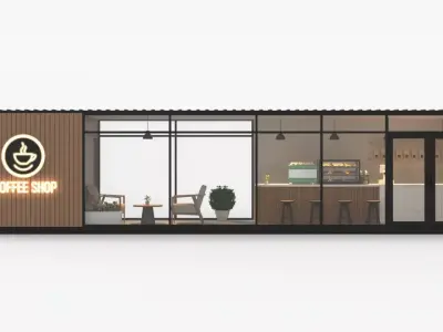 Shipping Container Coffee Shop 3D model