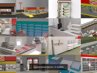 Convenience Stores 3D Model Pack