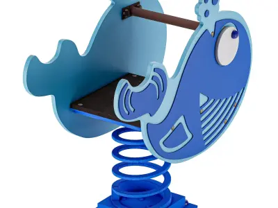 Spring rocking whale 3D model