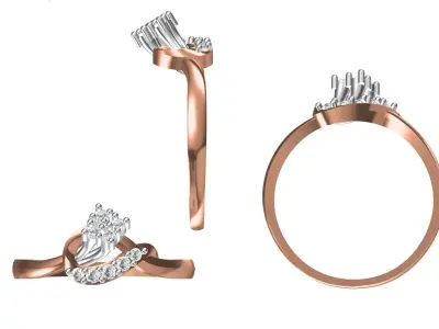 Light Weight Wedding Engagement Women Ring STL JCD Details 3D print model