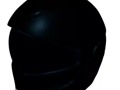 Futuristic Motorcycle Helmet with Visor Low-poly 3D model