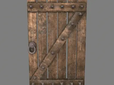 Medieval Door  Low-poly 3D model