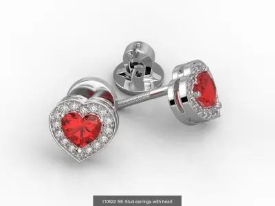 The collection of 15 stud earrings  3D Model Pack