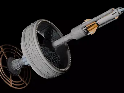 Kzinti Warship and Angels Pencil 1-350 scale 3D print model