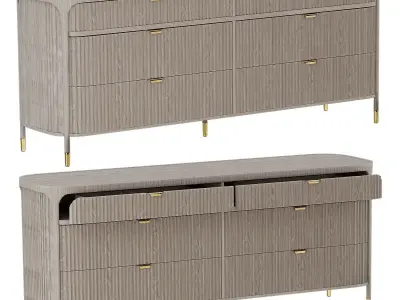 Isla Six Drawer Dresser 3D model