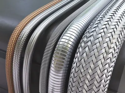 Corrugated and braid metal hose sleeving 3D model