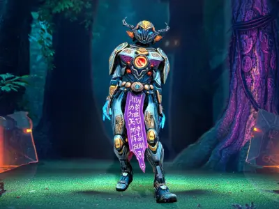 Cybernetic Warrior Armor model pack Low-poly 3D model