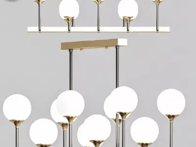 Ball Valley Chandelier 10 3D model
