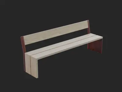 Collection of three Forum benches Low-Poly 3D model Low-poly 3D model