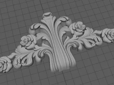 dekor ornate gold leaf 3D model