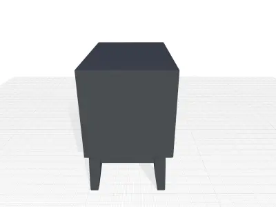 Drawer Nightstand in Brown Cherry 3D model