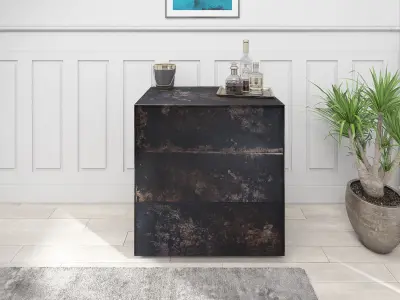Sideboard rusty thin metal concrete 3D model
