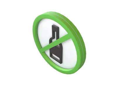 Prohibited Alcohol Symbol V1 004 Low-poly 3D model