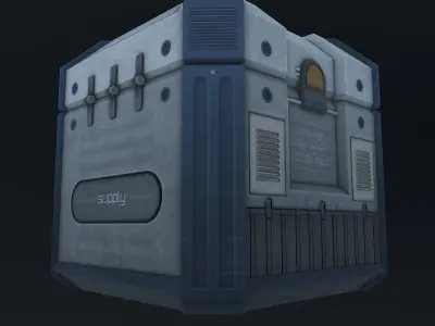 Sci-Fi Crate Low-poly 3D model 4