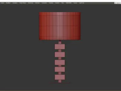 Lacquered Natural Brass Table Lamp Low-poly 3D model