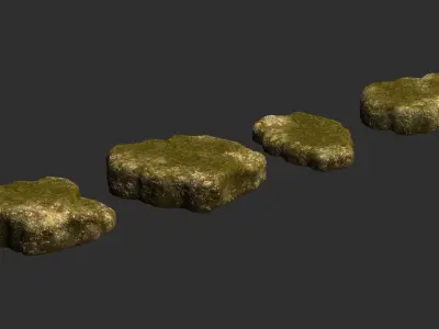 Cave Platform 2 - Moss 3 Low-poly 3D model