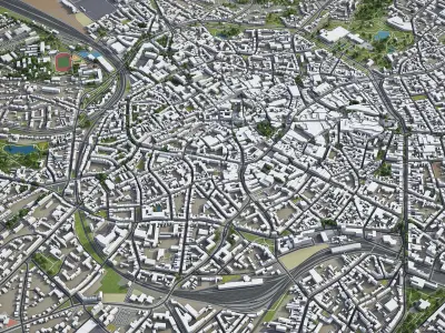 Aachen Low-poly 3D model