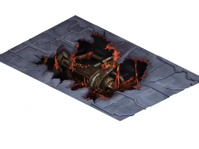 Laser-damaged pavement 01 3D model