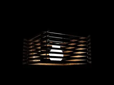 Japanese Wood Lantern 3D model