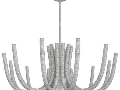 KUTAER modern chandelier in brass Low-poly 3D model