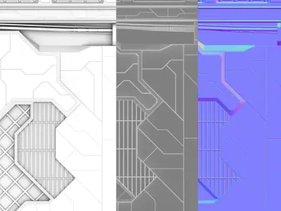 Trim Sheets Sci Fi Low-poly 3D model