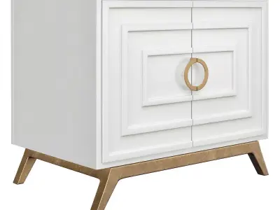 Worlds Away Bernard White Lacquer 2 Door Cabinet 3d model Low-poly 3D model